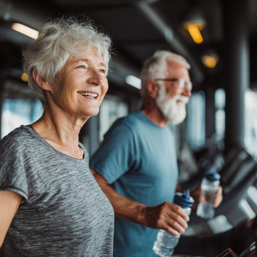 Older adults maintaining active and healthy lifestyle with proper fitness guidance